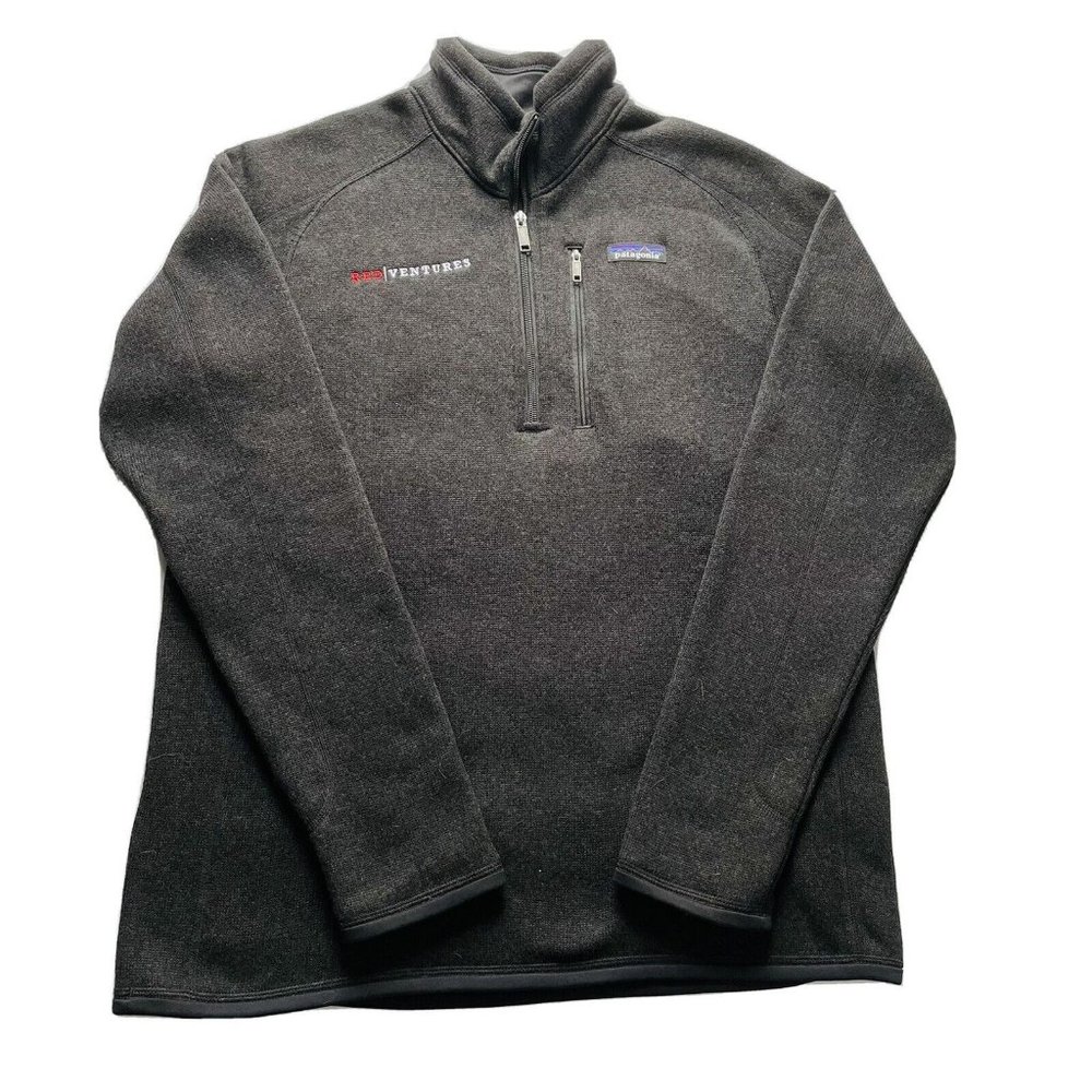 Patagonia 1/4 Zip Better Sweater Fleece Jacket Logo Charcoal Medium Men EUC
